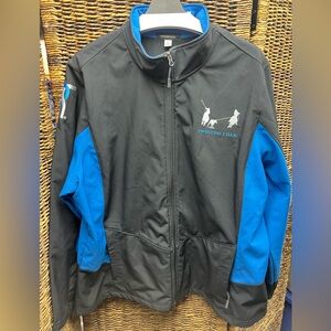 Twisted Tack-Womens Black‎ and Blue Ladies Jacket- Embroidery, Ropin’ Dirty, 3XL